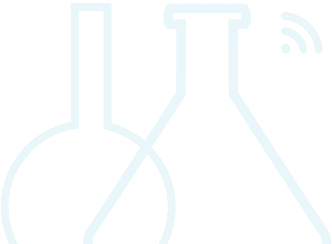 Laboratory flask icons with Wi-Fi symbol.